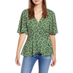 Flutter Sleeve Wrap Top